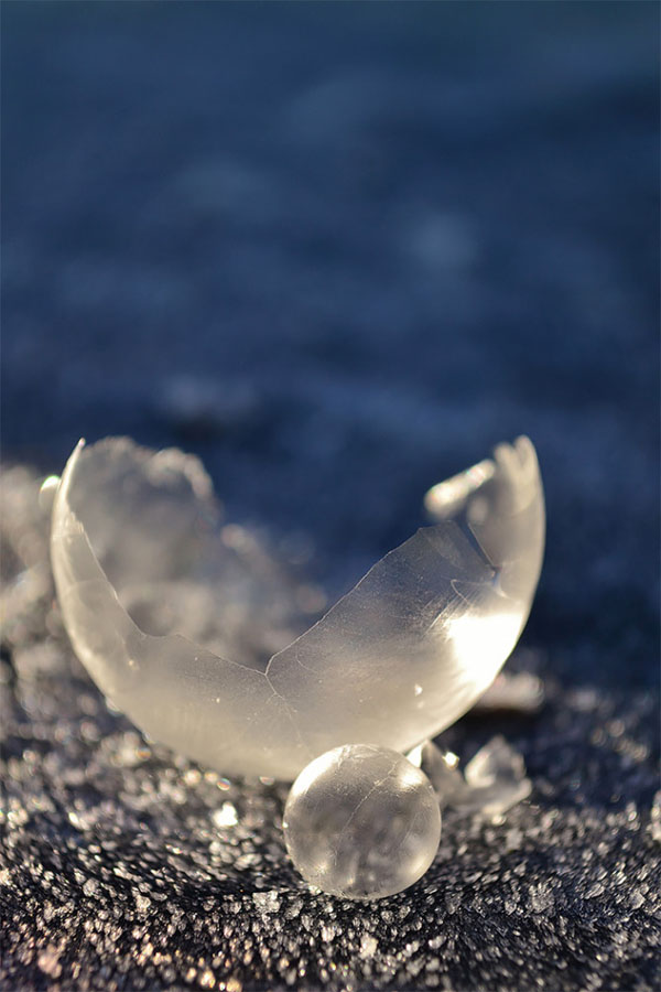 تصاویری زیبا از حبابهای یخ زده
